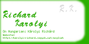 richard karolyi business card